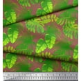 thumbnail image 3 of Soimoi Brown polyester Crepe Fabric Tropical Leaves Decor Fabric Printed Yard 52 Inch Wide, 3 of 5