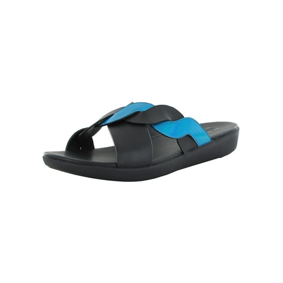 Fitflop Womens Reagan Rope Slide Sandal Shoes, All Black, US 5