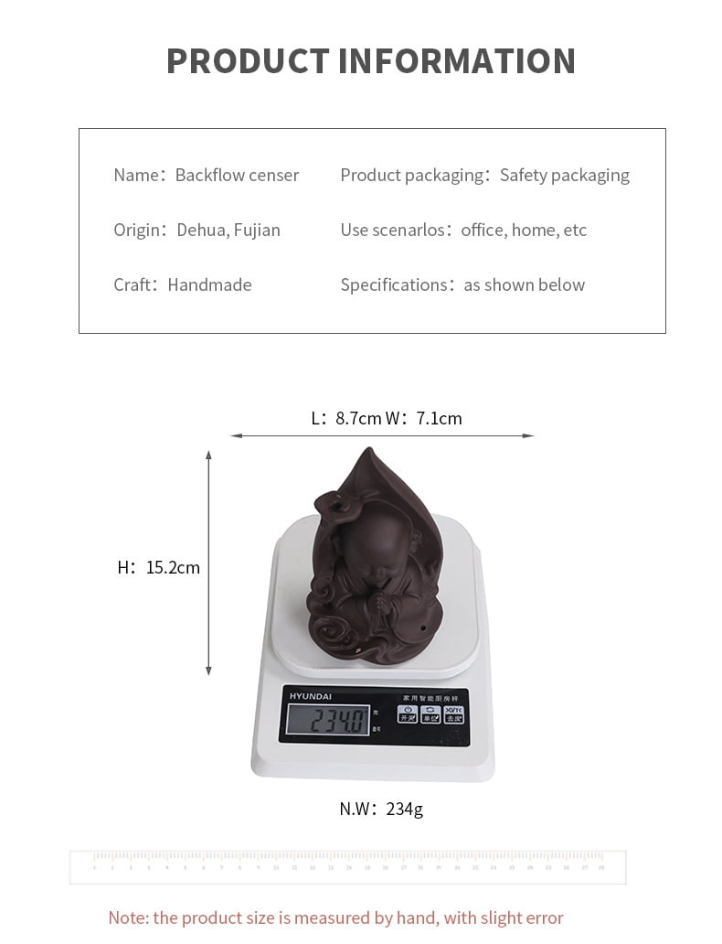 Purple Sand Urine Boy Backflow Incense Burner Creative Incense Burner Holder Office Home Zen Censer Aromatherapy Stove Ornaments
