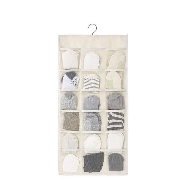 Closet Hanging Organizer with Mesh Pockets & Rotating Metal Hanger,Dual