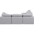thumbnail image 6 of Meridian Furniture Indulge 129" Linen Fabric L-Shaped Modular Sectional in Gray, 6 of 7