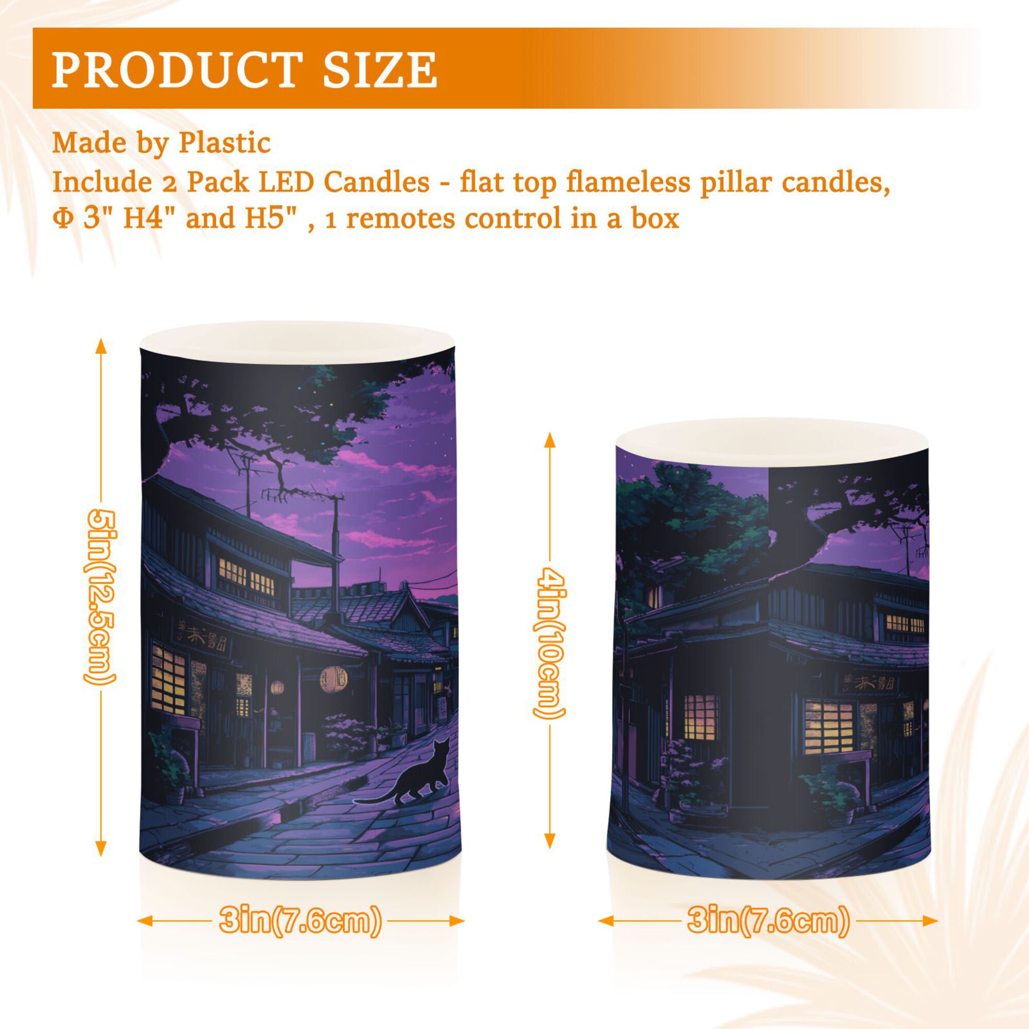 Yayeee Flameless Candles with Remote Flickering Battery Operated Multi Color Changing, Purple Street