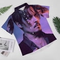 thumbnail image 4 of Johnny Depp Casual Short Sleeve Shirt Lapel Collar Shirt Summer Beach Shirt XL, 4 of 8