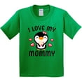 thumbnail image 3 of Inktastic I Love My Mommy with Cute Penguin and Hearts Youth T-Shirt, 3 of 5