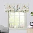 thumbnail image 4 of Spring Summer Wildflower Leaves Curtain Valances for Windows Sage Green Leaf Woodland Kitchen Window Curtains 54x18 Inch Short Rod Pocket Valance 1 Panel for Living Room Bathroom Bedroom Decor, 4 of 6