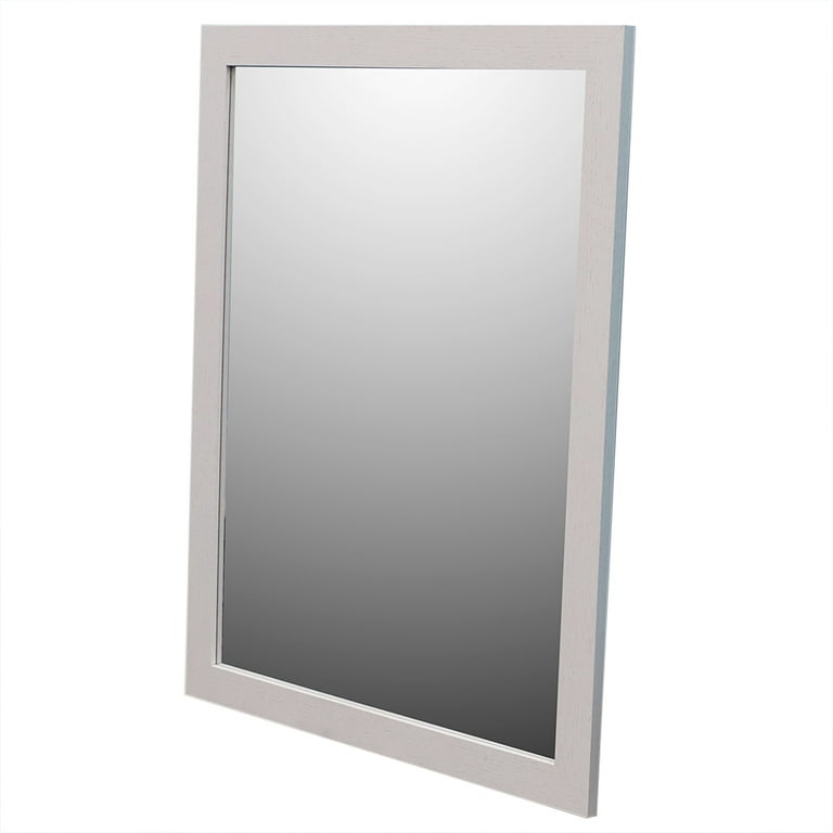 Home Basics Framed Painted MDF 18 x 24 Wall Mount Mirror, White 