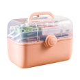thumbnail image 1 of Youkk Pill Case Foldable Large Capacity Family Loaded Emergency First Aid Kit Storage Box Multi-functional Plastic Container Pink large, 1 of 6