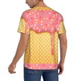 thumbnail image 2 of Zufioo Pink Ice Cream Print Men's Baseball Short Sleeve, Moisture Wicking Button-Down Hip Hop Tee-3X-Large, 2 of 7