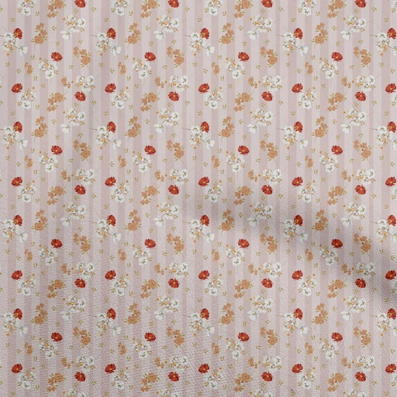 oneOone Cotton Poplin Dusty Pink Fabric Floral Dress Material Fabric Print Fabric By The Yard 56 Inch Wide