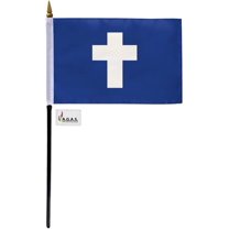 AGAS Chaplain Officers Flag on Staff - 4 x 6 Inch - Printed Polyester - Stitched Edges - 11 inch Black Plastic Pole - Chaplain Yacht Club Officers Flag.