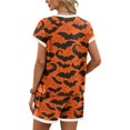 thumbnail image 4 of DORKASM Matching Halloween Pjs Sets for Woman Short Sleeve Sleepwear Pjs Shorts Set Saffron XL, 4 of 4