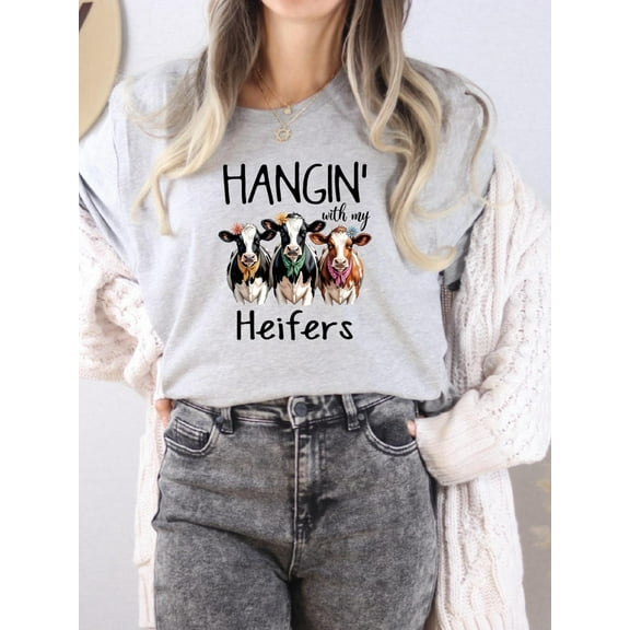 Hanging With My Heifers Shirt: Country Western Cow Tee Tshirt All Size S-5XL