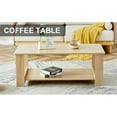 thumbnail image 4 of Modern And Practical Log Colored Textured Coffee Table,Tea Table 43.3"*21.6"*16.5", 4 of 5