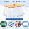 thumbnail image 2 of FUYGRCJ Dryer Sheet Holder with Bamboo Lid and Labels Clear Acrylic Dryer Sheet Container Dryer Sheet Dispenser Rectangular Laundry Pods Container for Laundry Room Decor Organization and Storage, 2 of 9