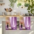thumbnail image 4 of Purple Spring Flowers Kitchen Towels Set of 4, Modern Abstract Chic Oil Painting Absorbent Dish Towels for Kitchen, Microfiber Hand Towel, Quick Drying Tea Towel for Cleaning Decorative Dishcloths, 4 of 7
