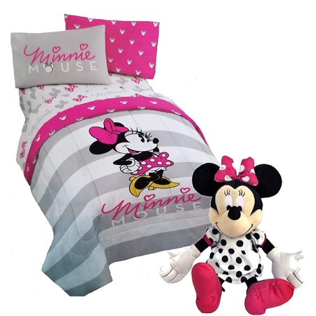 Minnie Mouse Twin Reversible Comforter and 3 Piece Sheet ...