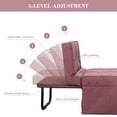 thumbnail image 5 of Ainfox Ottoman Chair Lounger Bed，4 in 1 Convertible Single Sofa Couch Futon Bed, 71''L x 34''W (Pink), 5 of 8