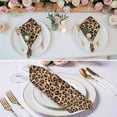 thumbnail image 2 of Cloth Napkins Set of 4 - 20x20 Inches, Leopard Printed Washable Reusable Table Napkins, Modern Animals Textured Brown Soft & Absortbent Dining Napkin for Party Wedding Hotel Restaurant, 2 of 8