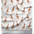 thumbnail image 1 of Soimoi White Cotton Voile Fabric Dot & Giraffe Animal Decor Fabric Printed BTY 42 Inch Wide, 1 of 3