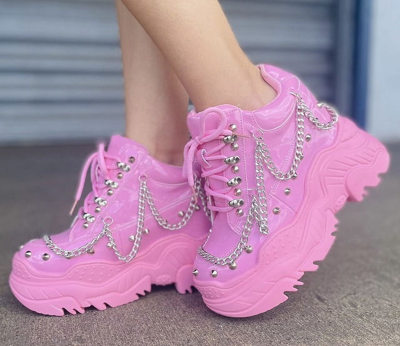 Anthony Wang Hot Pink Octopus Tentacle Hidden Wedge Platform