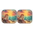 thumbnail image 3 of Uemuo Island Beach Guinea Pig Printed 2 PCS Car Windshield Sun Shade, Auto Sun Heat and UV Rays Blocker, Foldable Automotive Front Window Sunshade Protector, 3 of 7