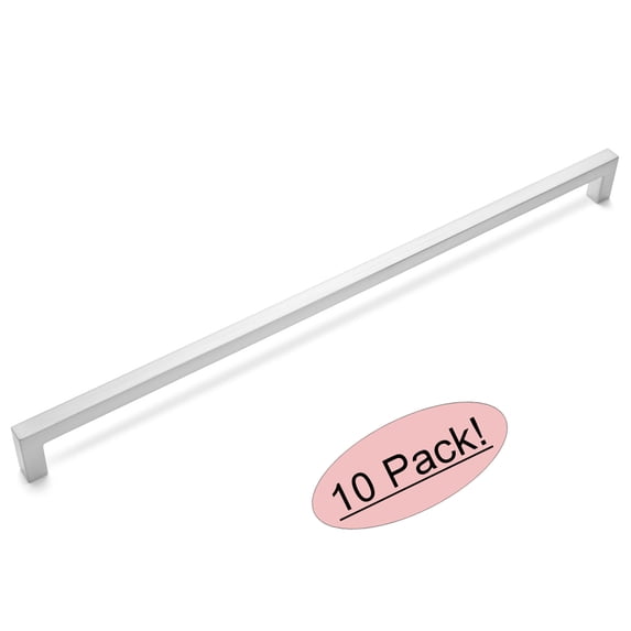 10 Pack - Cosmas 14777-320SN Satin Nickel Modern Cabinet Hardware Handle Pull - 12-5/8" Inch (320mm) Hole Centers