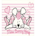 thumbnail image 3 of Retro Duvet Cover Set, Miss Bunny Hoop in Love Romantic Rabbit Valentines Day in Hearts Art, Decorative 3 Piece Bedding Set with 2 Pillow Shams, King Size, Pale Pink White, by Ambesonne, 3 of 3