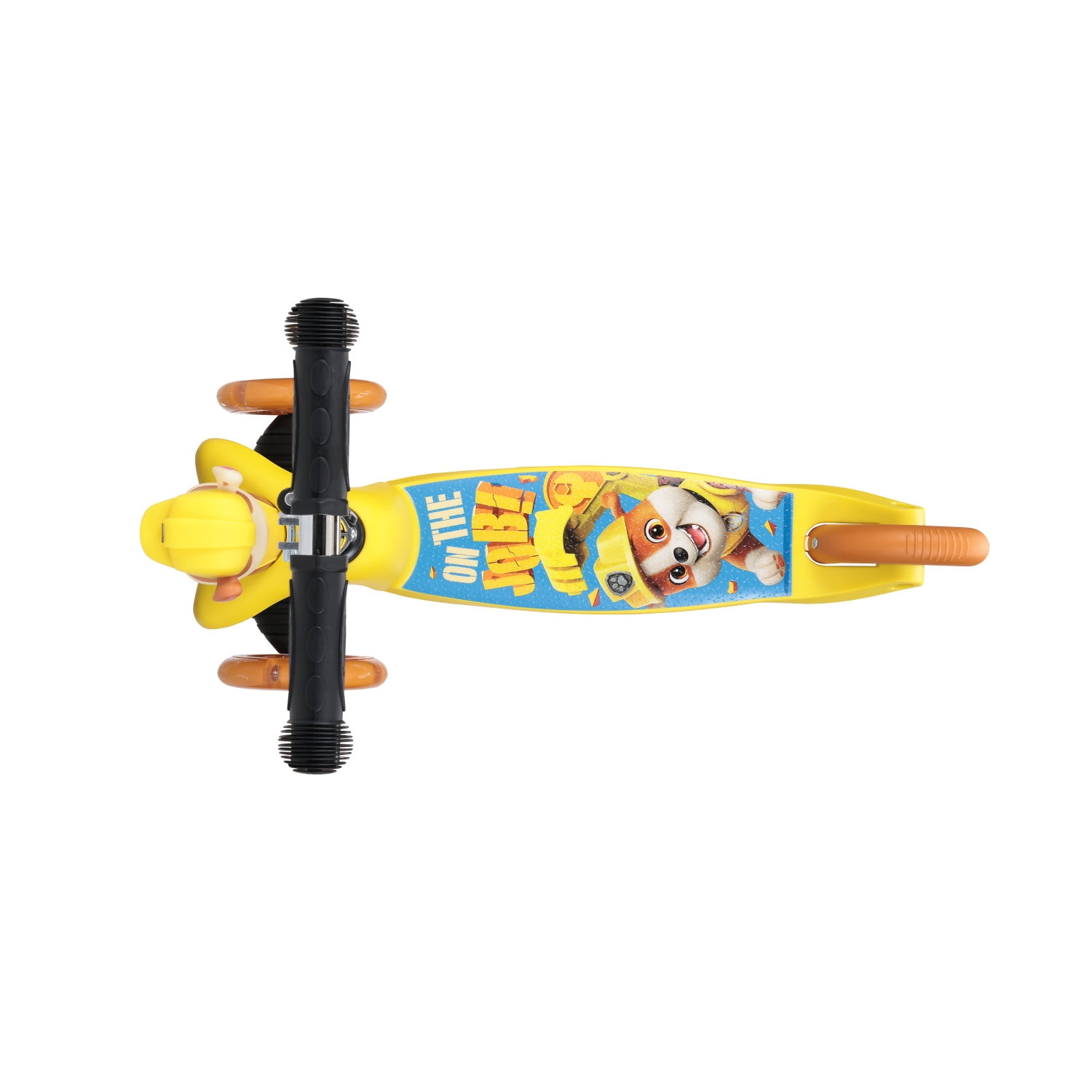 Paw Patrol Rubble Ride-N-Glide Buddies 3D Toddler Scooter, 3 Wheel Kick Scooter for Kids Ages 3+, Yellow