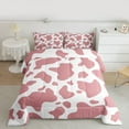 thumbnail image 2 of Homewish Abstract Cow Pattern Full Size Comforter Sets,Vintage Camouflage Bedding Comforter Set,Pink White Bedding Sets For Girls Teens,Microfiber Bedroom Decor Reversible,3 Pieces, 2 of 8