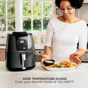 Ninja 4-Qt Air Fryer, 3 Functions, Air Fry, Reheat, and Dehydrate, Dishwasher Safe, Non-Stick, AF100WM Black