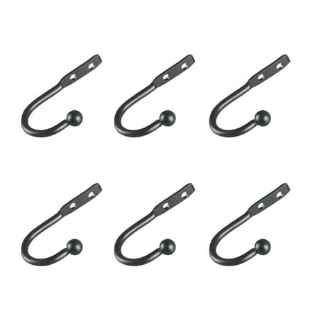 

Wall Hooks 20PCS Mini Hook Single Small Size Wall Hooks Decorative Door Hanger Metal Alloy Wall Hangers Black Hooks