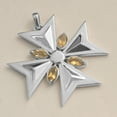thumbnail image 2 of Citrine Pendant Necklace, Birthstone Jewelry, Maltese Cross Pendant, 925 Sterling Silver, 2 of 3