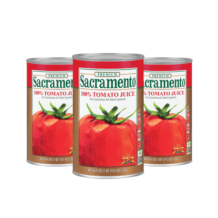 Sacramento Tomato Juice  No Added Sugar or High Fructose Corn Syrup  46 Ounce Cans  3-Pack