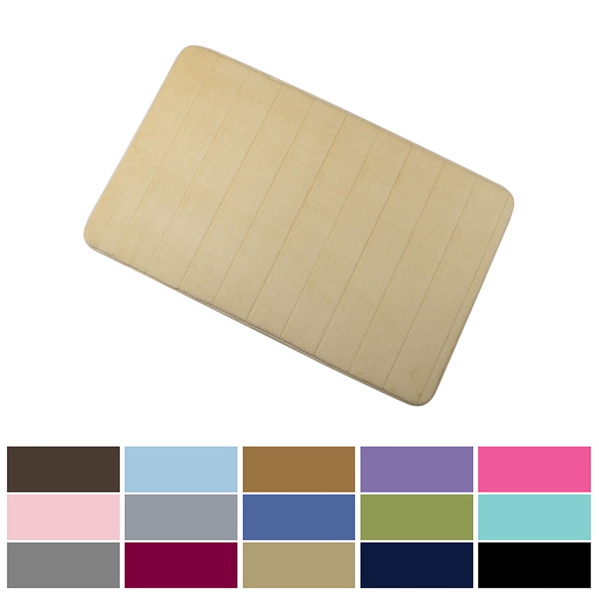 PiccoCasa Kitchen Rugs Soft Memory Foam Bath Mat Non Slip Kitchen Mat, Beige 32" x 20"