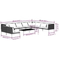 thumbnail image 4 of vidaXL 11 Piece Garden Lounge Set with Cushions Poly Rattan Dark Grey, 4 of 5