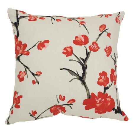 UPC 751379441702 product image for Pillow Perfect Decorative Beige and Red Flowering Branch Square Toss Pillow | upcitemdb.com