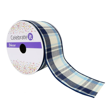 UPC: 0191518420685 | 2.5 Wired Plaid Ribbon by Celebrate It™ Décor