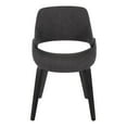 thumbnail image 3 of Carson Carrington  Svellingen Dining Chair with Bent Wood Legs (Set of 2) Charcoal Fabric/Black Wood, 3 of 8