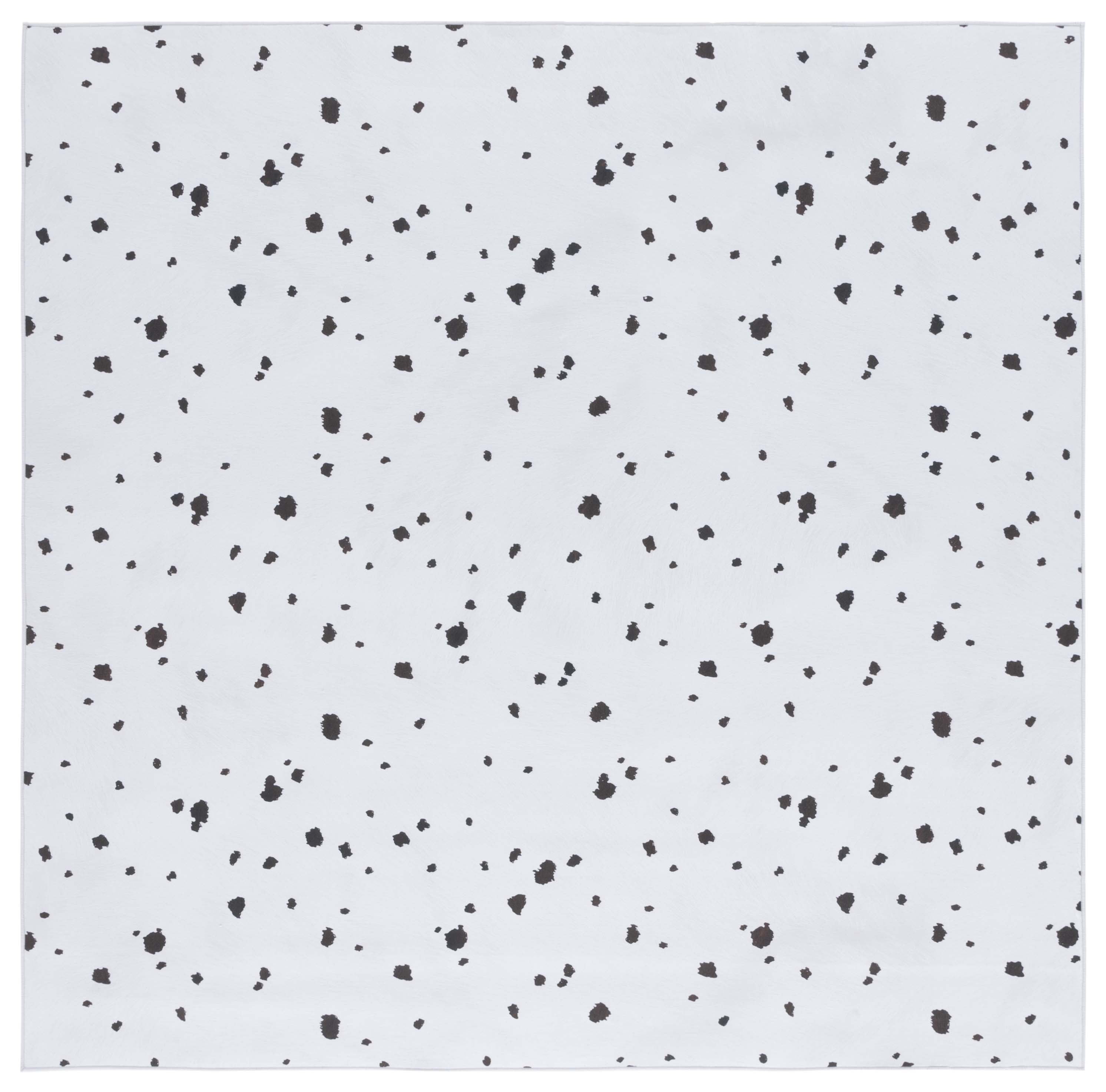 SAFAVIEH Faux Hide Crane Dot-Print Area Rug, Ivory/Black, 6' x 6' Square