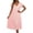 Pink, variant on Womens Nightgowns Solid Color V Neck Short Sleeve Midi Length Ice Silk Pajamas Dress Elegant Summer Home Wear Beige L