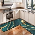 thumbnail image 3 of Kitchen Rugs Sets Of 2,Teal Gold Marble Pattern Anti Fatigue Kitchen Mat Rugs Non Slip Washable,Decorative Kitchen Floor Mats for Kitchen,Sink,Laundry,17"x47"+17"x47", 3 of 5