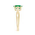 thumbnail image 3 of ANGARA Natural Tapered Shank 1.1 ct Emerald Solitaire Ring with Diamond Accents in 14K Yellow Gold for Women (Size-8x6mm) | May Birthstone, Anniversary, Jewelry Gift for Women | Natural Emerald Ring, 3 of 9