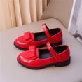 thumbnail image 2 of Otqutp Mary Jane Shoes for Girls Bow School Dress Flats Non-Slip School Shoes Toddler Princess Leather Shoes for Kids, 2 of 5