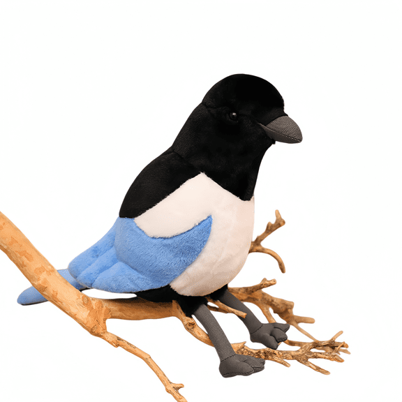 Simulated Magpie Plush Toy - Cute Bird Stuffed Animal Doll Birthday Gift Decoration