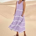 thumbnail image 2 of Sngxgn Women's Cozy Knit Sleeveless Bateau Neck Midi Dress(Purple,M), 2 of 6