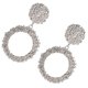 thumbnail image 1 of Pendientes Redondos Zulema Frost Ball Loop Hipoalergénicos Plata, 1 of 8