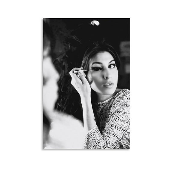 Amy Winehouse Poster,Black And White Fashion Photography Canvas Poster Bedroom Decoration Landscape Office Valentine's Birthday Gift