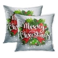 thumbnail image 1 of EREHome Merry Christmas Lettering Holiday Gold Shining Snowflake Pattern Golden Pillowcase Cushion Cover 16x16 inch, Set of 2, 1 of 1