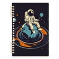 thumbnail image 7 of FORMRS 1-Subject Spiral Notebook 8" x 5" College Ruled 60 Refillable Sheet A5 Hard Cover, 2 Pack, Black Astronaut Record, 7 of 7