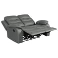 thumbnail image 4 of Coaster Nova Leather Upholstered Motion Reclining Loveseat Dark Gray, 4 of 15